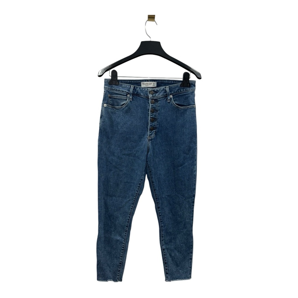 Abercrombie & Fitch 29/8 High Rise Super Skinny Ankle Jeans Button Fly Raw Hem